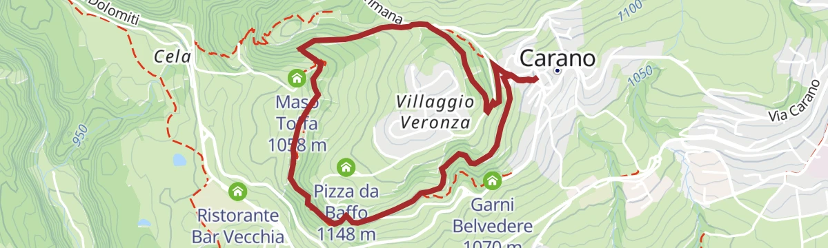 Route map: Carano - The pine walk